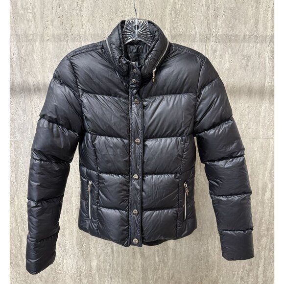 Chrome Hearts Womens Black Goose Down Puffer Jacket With Zip & Button Front Size - Picture 1 of 16
